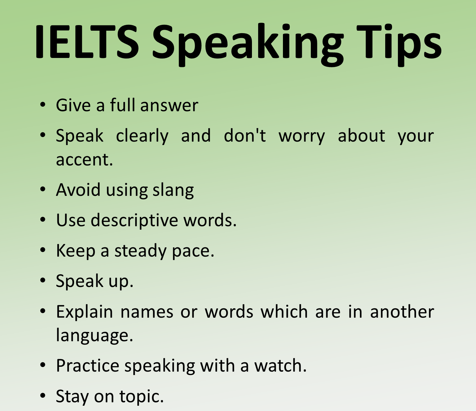ielts speaking tips